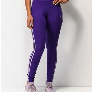 Adidas 3 Stripe Purple Leggings